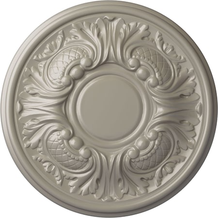 Ekena Millwork Wakefield Ceiling Medallion (Fits Canopies up to 3 5/8"), 11 3/4"OD x 1 1/4"P, Pearl White CM11WAPWS